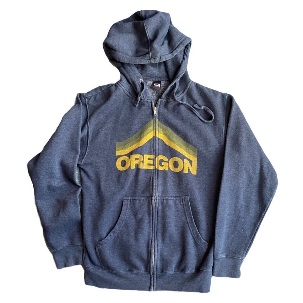 Oregon Navy Blue‎ Zip Up Sweatshirt Estimated Size Small Unisex